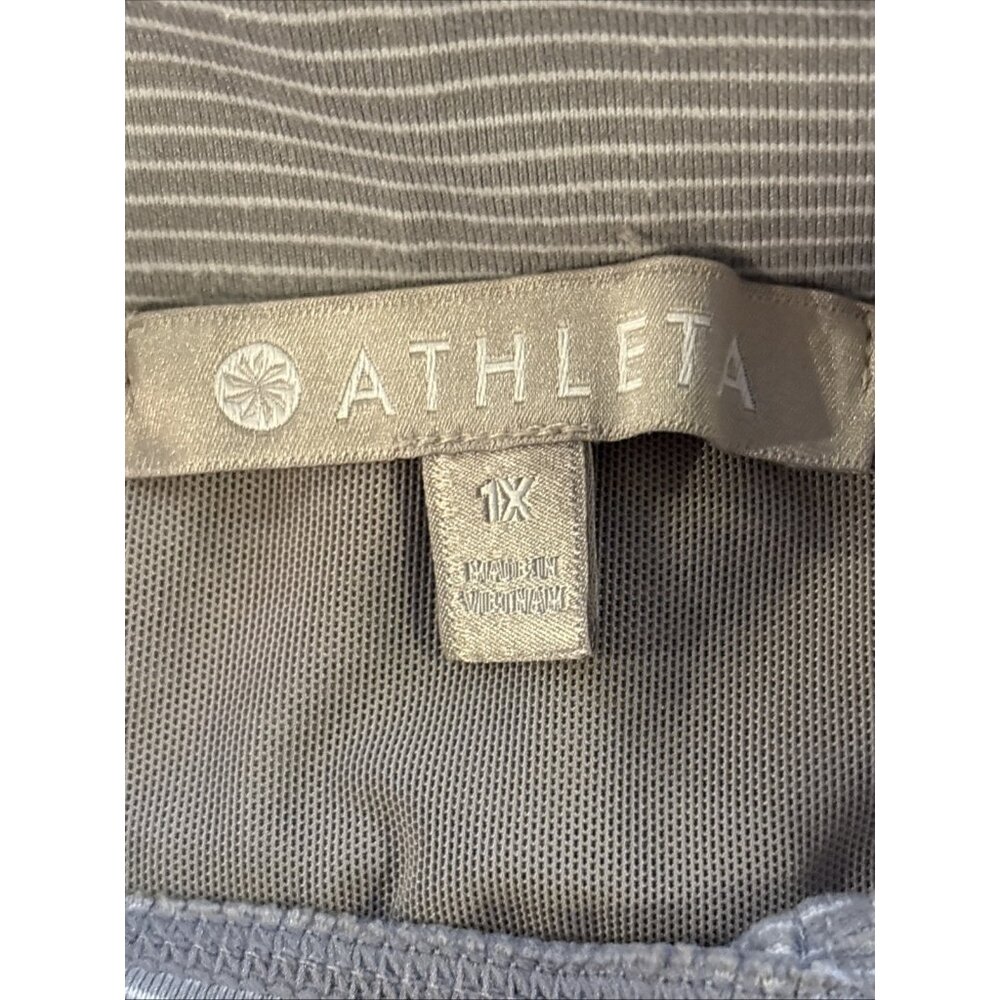 Athleta Striped Gray White Pull String Pull On Sh… - image 4